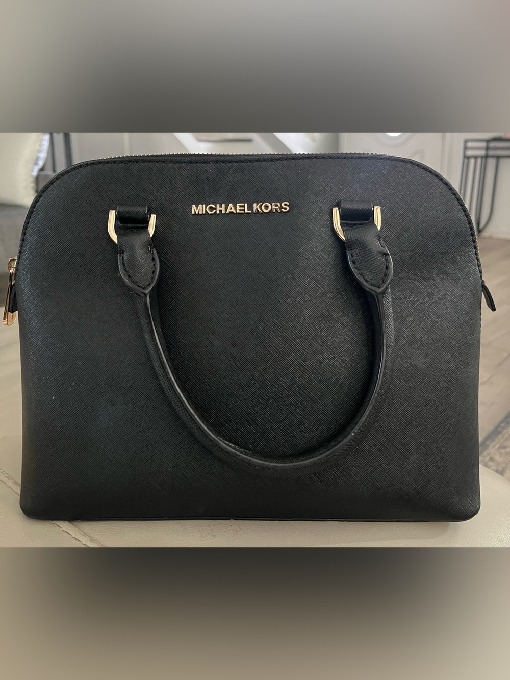 MICHAEL KORS Black Saffiano Satchel